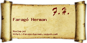 Faragó Herman névjegykártya